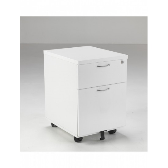 OSLO White Under Desk 2 Drawer Mobile Storage Pedestal