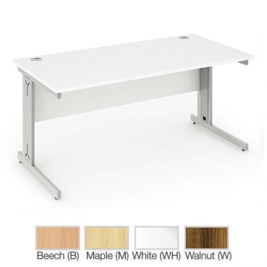 PACIFIC Straight Rectangular Office Desk with Cable Managed Leg