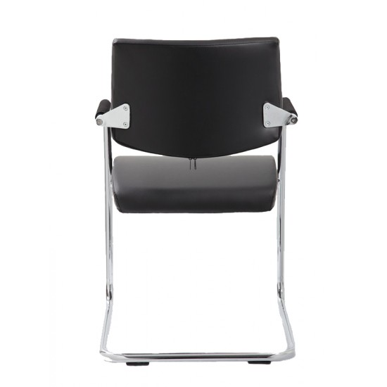 RIO Contemporary Black Bonded Leather Meeting Room Chairs