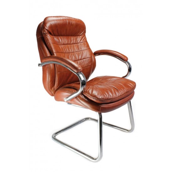 STRAND Quality Tan Leather Office Boardroom Visitor Chairs