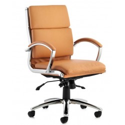 VAIL MEDIUM Tan Leather Designer Office Chairs